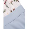 Blue  Embroidery Pockets Swing Dress