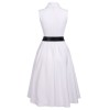 White  Halter Belted Swing Dress