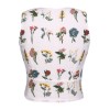 White  Floral Embroidery Crop Top