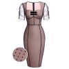 Pink  Polka Dot Mesh Pencil Dress