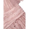 Pink  Star Sequin Lace Swing Dress