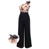  One-shoulder Lace Butterfly Jumpsuit