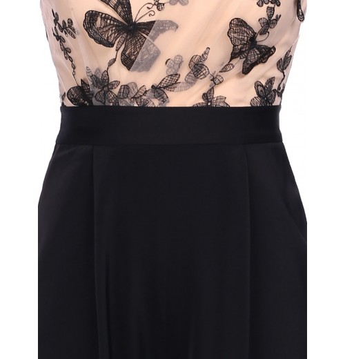  One-shoulder Lace Butterfly Jumpsuit