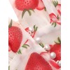 Red  Halter Strawberry Button Tops