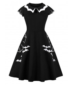 Plus Size Black  Bat Swing Dress