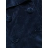 Navy Blue  Velvet Long Coat