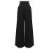 Black  Solid Suspender Pants