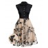 Black  Butterfly Patchwork Vintage Dress