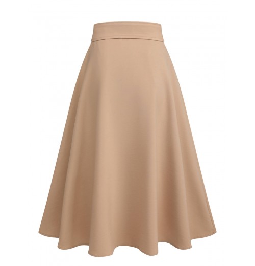 Khaki  Big Pockets Button Skirt