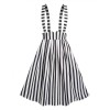 Black & White  Stripes Suspender Skirt