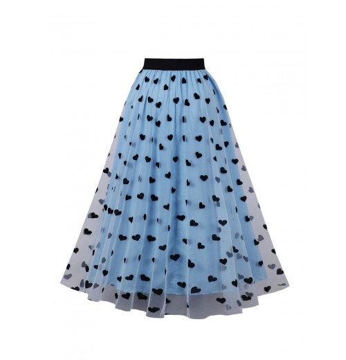  Heart High Waist Swing Skirt