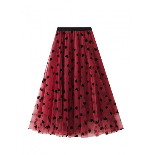  Heart High Waist Swing Skirt