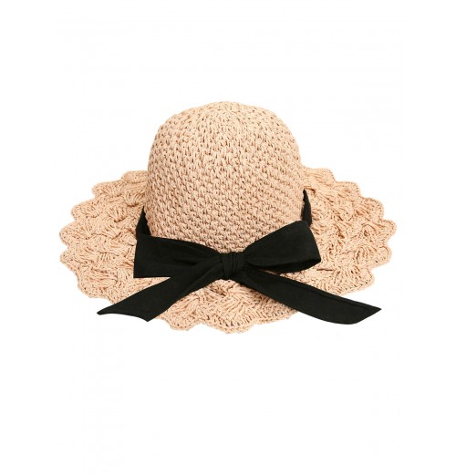 Handmade Ruffia Straw Ribbon Sun Hat