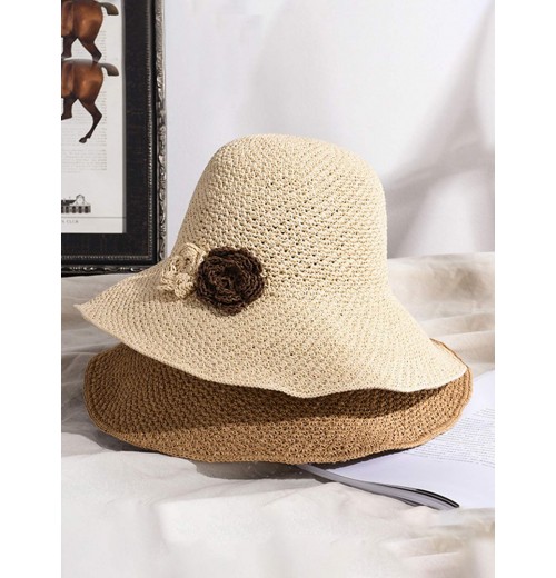  Braided Flowers Straw Hat