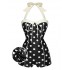 Black  Polka Dots Halter Swimsuit