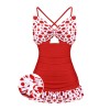  Polka Dot Bowknot Patchwork Swimsuit