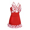  Polka Dot Bowknot Patchwork Swimsuit