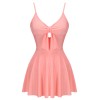 Pink  Bow Halter One-piece Swimsuit