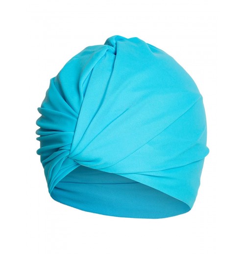  Solid Pleated Wrap Swim Hat