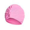  Solid Pleated Wrap Swim Hat