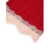 2PCS Red  Lace Patchwork Nightgown