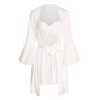 2PCS White  Lace Patchwork Nightgown