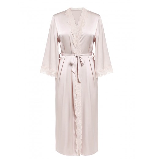 Light Pink  Lace-up Satin Sleepwear