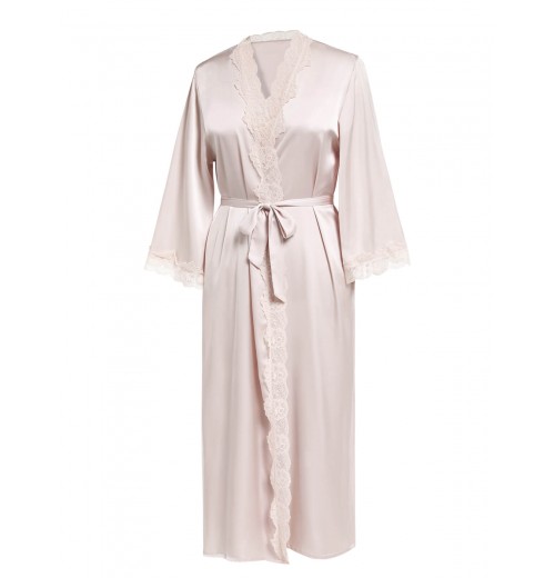 Light Pink  Lace-up Satin Sleepwear