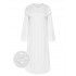 White  Solid Lantern Sleeve Nightgown