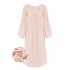 Pink  Puff Sleeves Knitted Nightgown