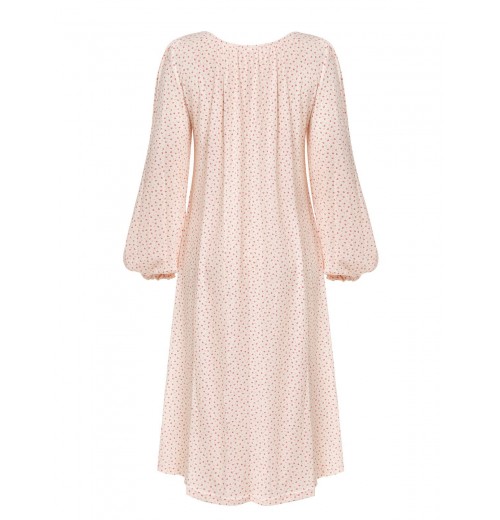 Pink  Puff Sleeves Knitted Nightgown